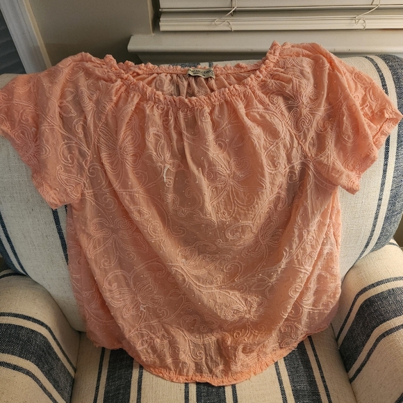 Terzo Millennio Peach Lace Blouse - S - Picture 9 of 10